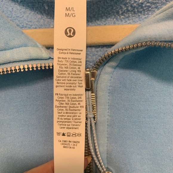 89. NWT Lululemon oversized half zip scuba hoodie Size M/L - Picture 3 of 7